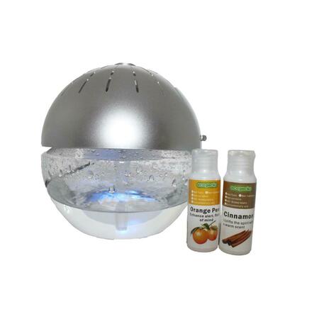 ECOGECKO 30ml Earth Globe Glowing Water Air Washer & Revitalizer, Sliver, 2PK EC379289